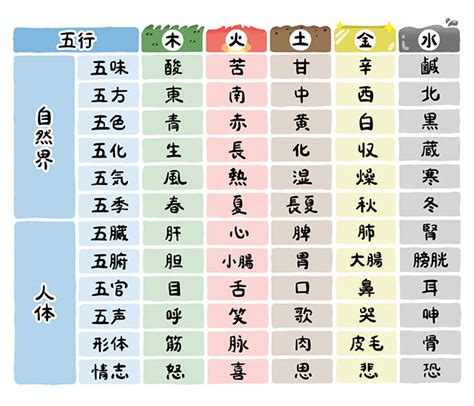 五行分類表|漢方の基礎知識2「五行とは」｜Kampoful Life by ク 